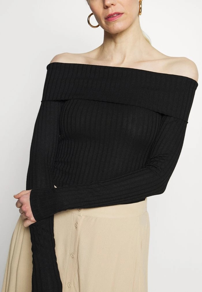 T-Shirt ANNA FIELD Anna Field Long Sleeved Top Noir Femme | YXE-6078420